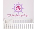Oh The Places You'll Go Oh The Places You'll Go Quote Nautical Helm - Nursery Wall Decal